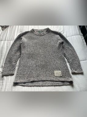 Abercrombie Vintage 90s The Big Sweater Adirondack Grey Knit Sweater Small Prep